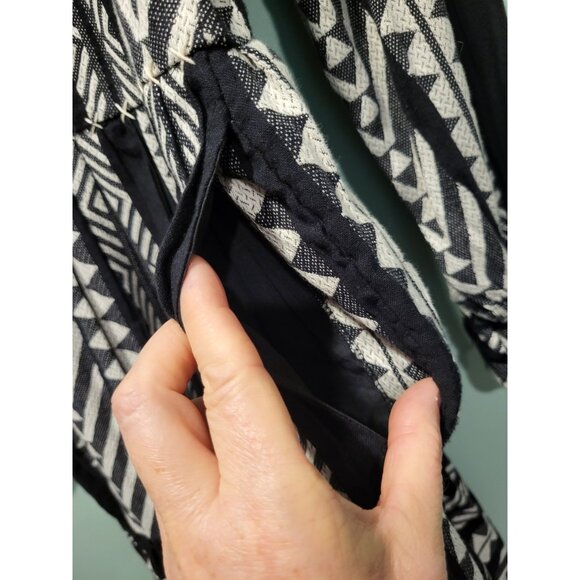 Maeve Anthropologie Dominique Black White Tribal Print Tunic Dress Sz M - Picture 6 of 9
